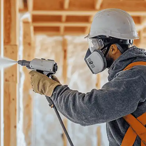 Spray foam insulation installed in a home